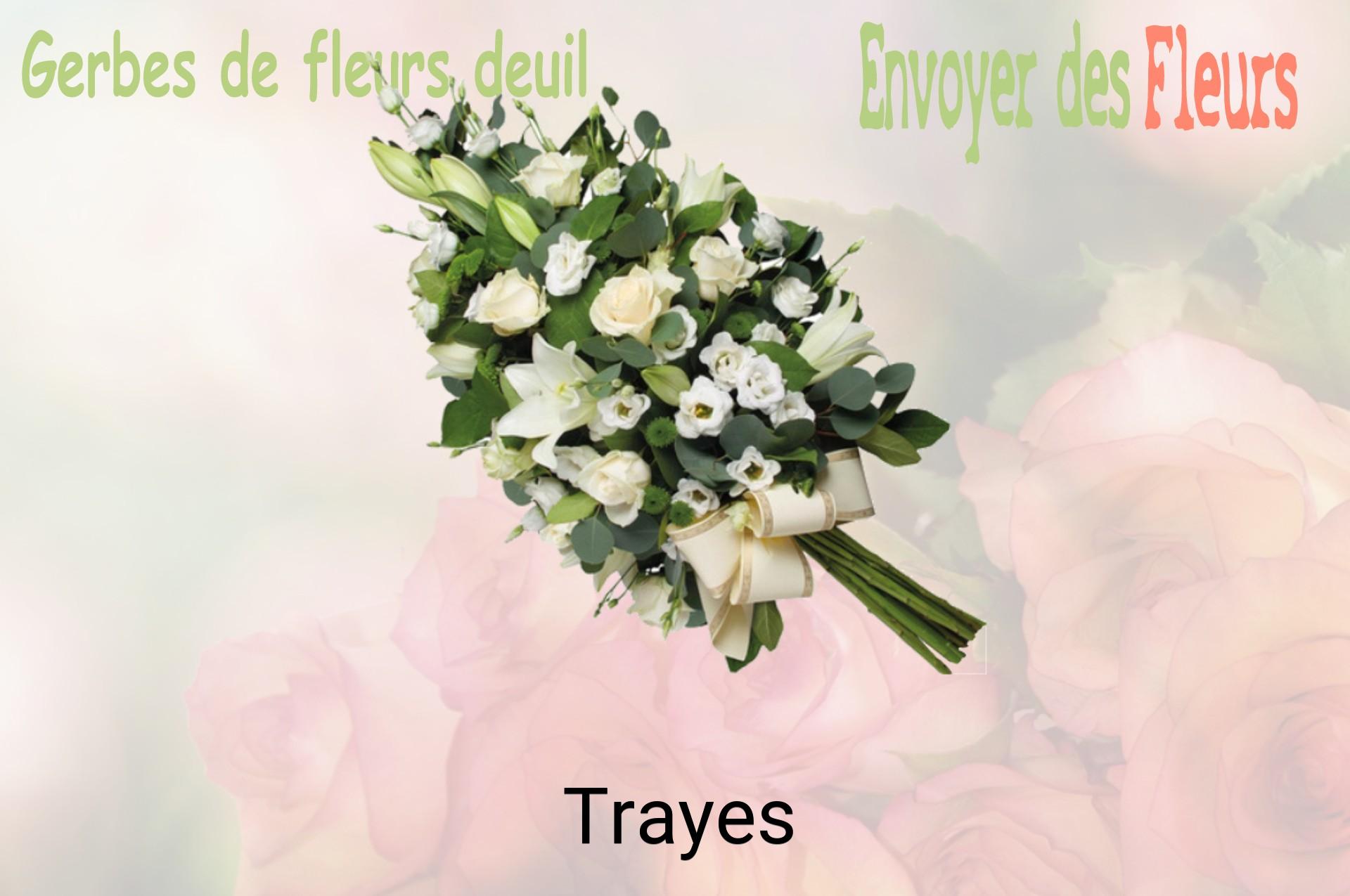 Gerbe de fleurs de deuil livrée à Trayes